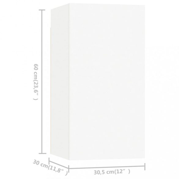 4 részes fehér szerelt fa TV-szekrényszett