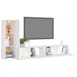 3 részes fehér szerelt fa TV-szekrényszett