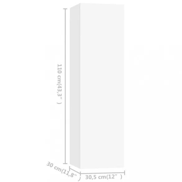 3 részes fehér szerelt fa TV-szekrényszett