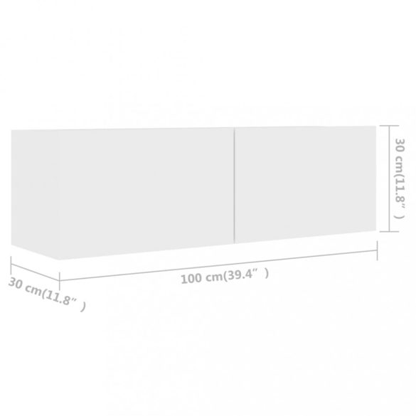 4 részes fehér szerelt fa TV-szekrényszett