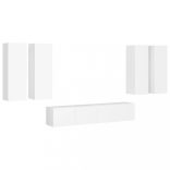 8 részes fehér szerelt fa TV-szekrényszett