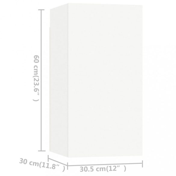 4 részes fehér szerelt fa TV-szekrényszett