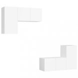 4 részes fehér szerelt fa TV-szekrényszett