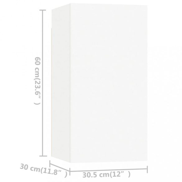 4 részes fehér szerelt fa TV-szekrényszett