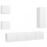 5 részes fehér szerelt fa TV-szekrényszett