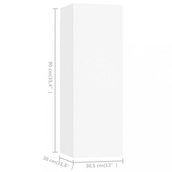 5 részes fehér szerelt fa TV-szekrényszett
