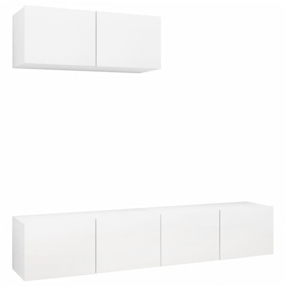 3 db fehér szerelt fa TV-szekrény