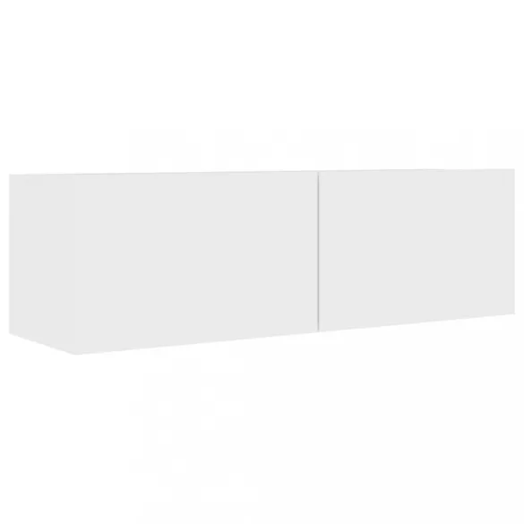 2 részes fehér szerelt fa TV-szekrényszett