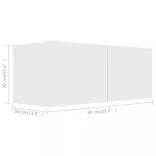 2 részes fehér szerelt fa TV-szekrényszett