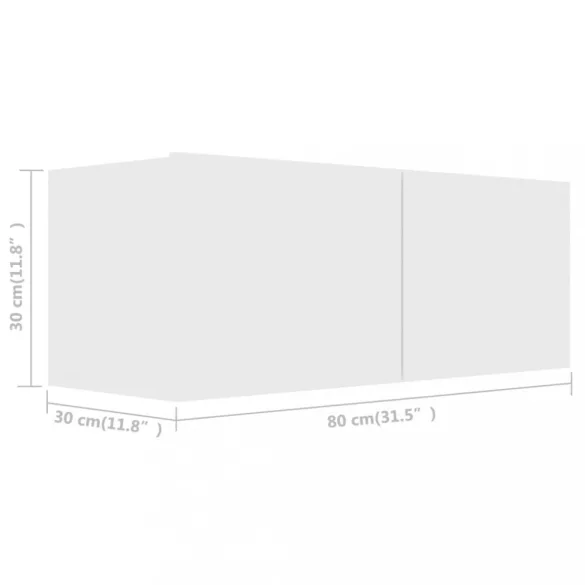 2 részes fehér szerelt fa TV-szekrényszett