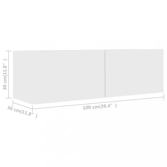 2 részes fehér szerelt fa TV-szekrényszett