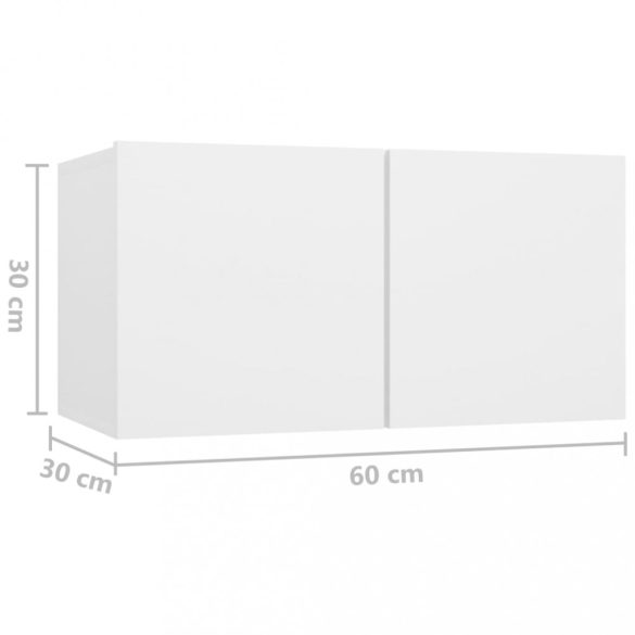 8 részes fehér szerelt fa TV-szekrényszett