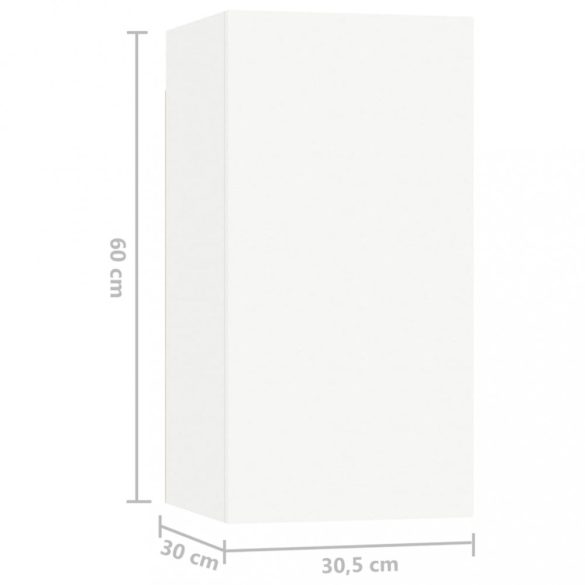 8 részes fehér szerelt fa TV-szekrényszett