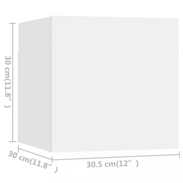 7 részes fehér szerelt fa TV-szekrényszett