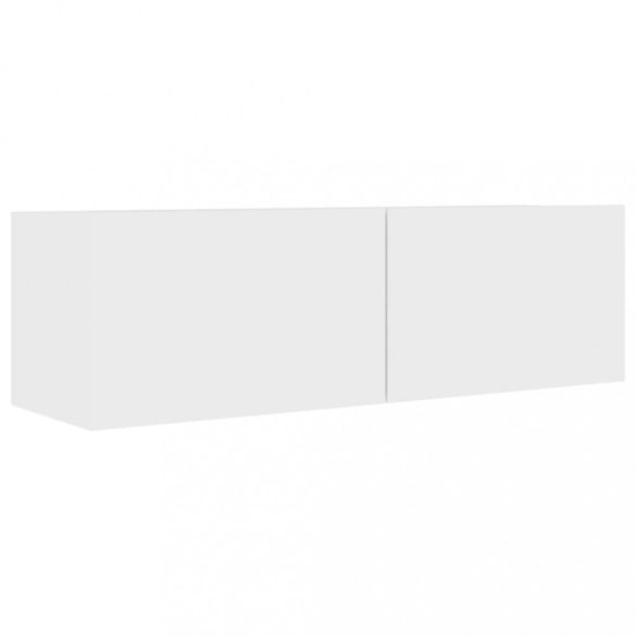 7 részes fehér szerelt fa TV-szekrényszett