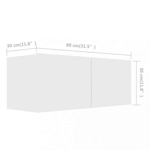 4 részes fehér szerelt fa TV-szekrényszett