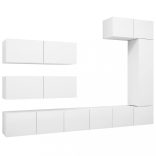 5 részes fehér szerelt fa TV-szekrényszett