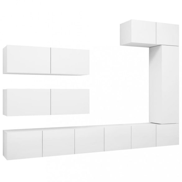 5 részes fehér szerelt fa TV-szekrényszett