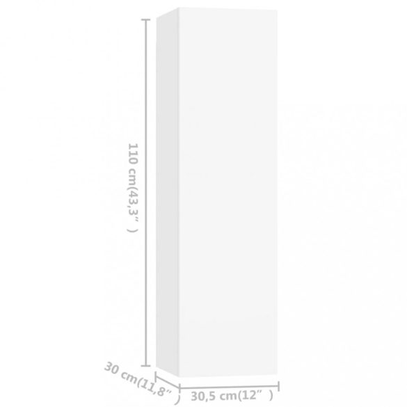 5 részes fehér szerelt fa TV-szekrényszett