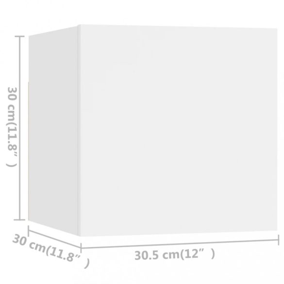 6 részes fehér szerelt fa TV-szekrényszett