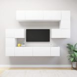 10 részes fehér szerelt fa TV-szekrényszett