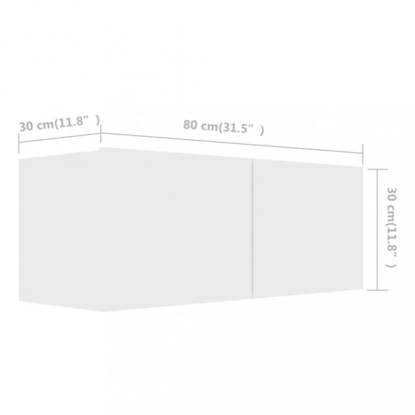 6 részes fehér szerelt fa TV-szekrényszett