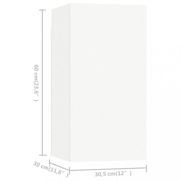 4 részes fehér szerelt fa TV-szekrényszett