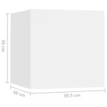 10 részes fehér szerelt fa TV-szekrényszett