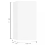 10 részes fehér szerelt fa TV-szekrényszett