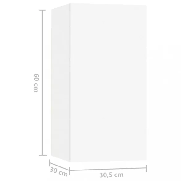 10 részes fehér szerelt fa TV-szekrényszett