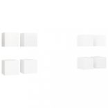 8 db fehér falra szerelhető TV-szekrény 30,5 x 30 x 30 cm