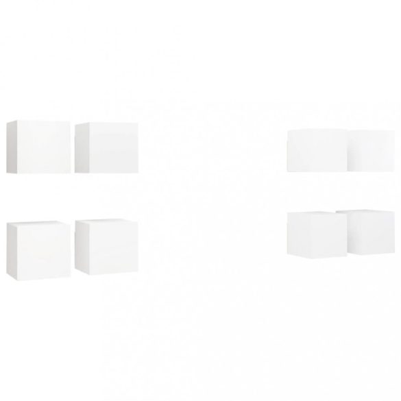 8 db fehér falra szerelhető TV-szekrény 30,5 x 30 x 30 cm