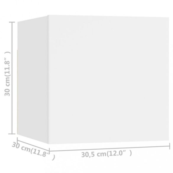 8 db fehér falra szerelhető TV-szekrény 30,5 x 30 x 30 cm