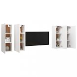 4 db fehér szerelt fa TV-szekrény 30,5 x 30 x 90 cm