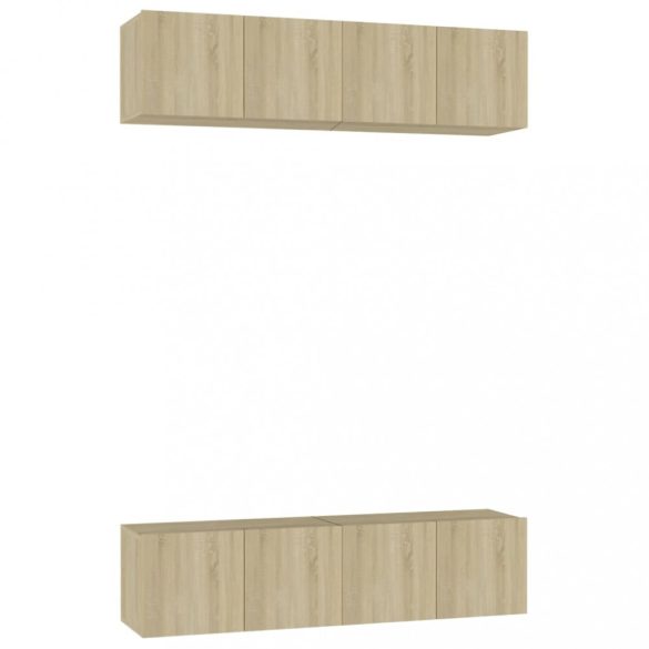4 db sonoma tölgy színű szerelt fa TV-szekrény 60 x 30 x 30 cm