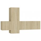 3 részes sonoma tölgy színű szerelt fa TV-szekrényszett