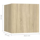 6 részes sonoma tölgy színű szerelt fa TV-szekrényszett