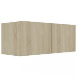 5 részes sonoma tölgy színű szerelt fa TV-szekrényszett