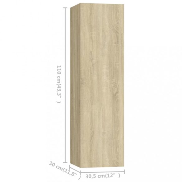 5 részes sonoma tölgy színű szerelt fa TV-szekrényszett