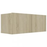 2 részes sonoma tölgy színű szerelt fa TV-szekrényszett