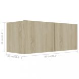 2 részes sonoma tölgy színű szerelt fa TV-szekrényszett