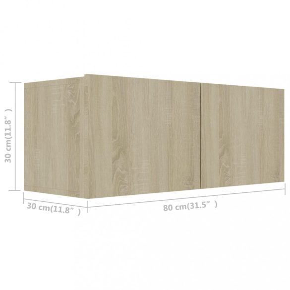 2 részes sonoma tölgy színű szerelt fa TV-szekrényszett