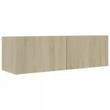 3 db sonoma tölgy színű szerelt fa TV-szekrény