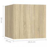 7 részes sonoma tölgy színű szerelt fa TV-szekrényszett