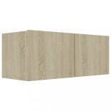 8 részes sonoma tölgy színű szerelt fa TV-szekrényszett