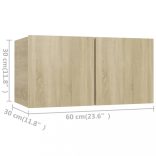 4 részes sonoma tölgy színű szerelt fa TV-szekrényszett