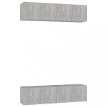 4 db betonszürke szerelt fa TV-szekrény 60 x 30 x 30 cm