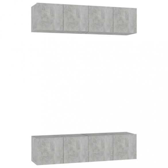 4 db betonszürke szerelt fa TV-szekrény 60 x 30 x 30 cm