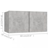 4 db betonszürke szerelt fa TV-szekrény 60 x 30 x 30 cm