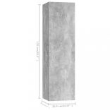 3 részes betonszürke szerelt fa TV-szekrényszett